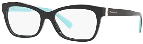 Tiffany & Co. TF 2167 Women Rectangular Eyeglasses RX - able Frame Black, 8001 - 52mm