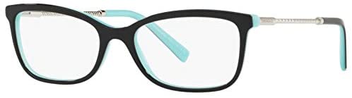 Tiffany & Co. TF 2169 Women Rectangular Eyeglasses RX - able Frame (Black/Blue 8055, 53)