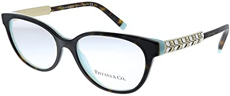 Tiffany & Co. TF 2203B 8134 Havana On Tiffany Blue Plastic Butterfly Eyeglasses 52mm