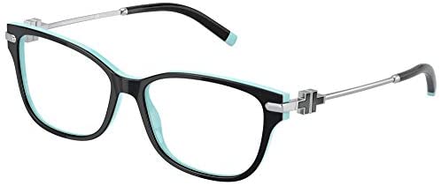 Tiffany & Co. TF 2207 8055 Black On Tiffany Blue Plastic Rectangle Eyeglasses 52mm