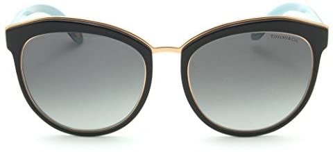Tiffany & Co. TF 4146 Women Grey Gradient Sunglasses Frame 80553C, Black/Blue - Grey Gradient, 56mm