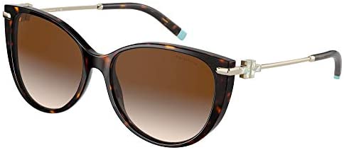 Tiffany & Co. TF 4178 80153B Havana Plastic Cat-Eye Sunglasses Brown Gradient Lens