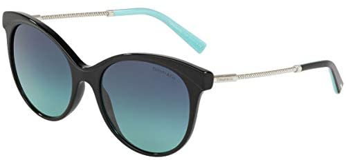 Tiffany & Co. TF4149F - 80019S Sunglasses BLACK w/ AZURE GRADIENT BLUE Lens 55mm