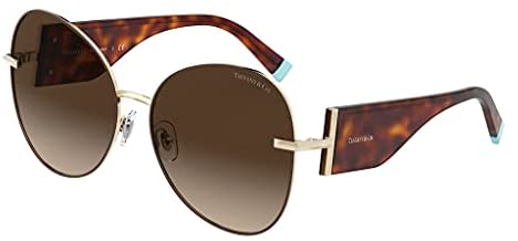 Tiffany & Co. Women's TF3069 TF/3069 6146/3B Pale Gold/Brown Sunglasses 59mm