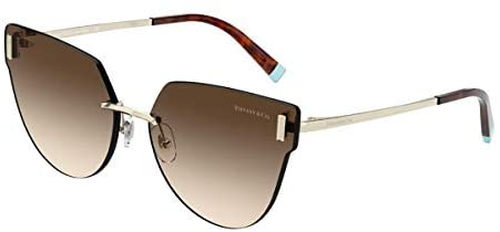 Tiffany & Co. Women's TF3070 TF/3070 6021/3B Pale Gold Cat Eye Sunglasses 62mm