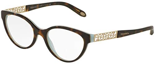 Tiffany Optical 0TF2129 Full Rim Oval Woman Sunglasses - Size 53 (Havana/Blue / Clear Lens)