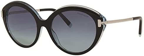Tiffany - TF4167 Black/Transparent Blue Round Women Sunglasses - 54mm