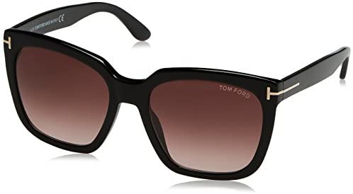 Tom Ford 0502 01T Shiny Black Amarra Square Sunglasses Lens Category 3 Size 55m