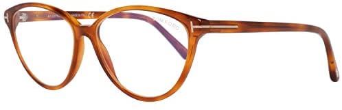 Tom Ford Blue Block FT 5545-B 053 Tortoise Plastic Cat-Eye Eyeglasses 55mm