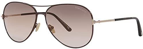 Tom Ford Clark TF 823 48G Dark Brown Metal Aviator Sunglasses Brown Gradient Lens