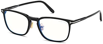 Tom Ford FT 5699-B 001 Shiny Black Plastic Square Eyeglasses 55mm