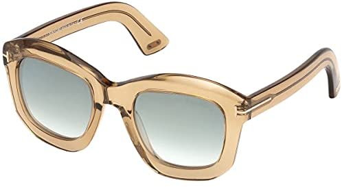 Tom Ford FT0582 45P Shiny Light Brown Julia Square Sunglasses Lens Category 2 L