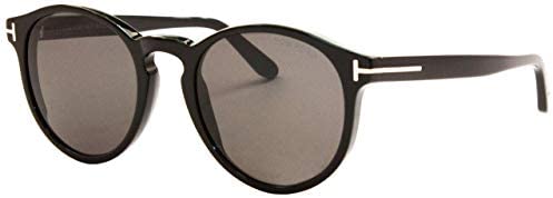 Tom Ford FT0591 01A Shiny Black Ian Round Sunglasses Lens Category 3 Size 51mm
