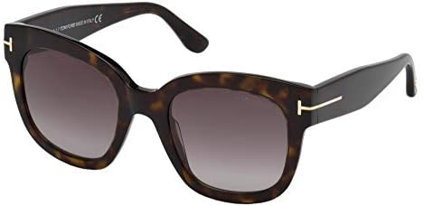 Tom Ford FT0613 52T Dark Havana Beatrix Square Sunglasses Lens Category 3 Size