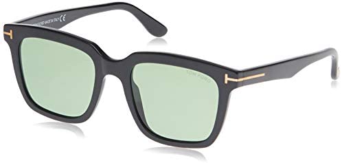 Tom Ford FT0646 01N Shiny Black Marco Square Sunglasses Lens Category 2 Size 53