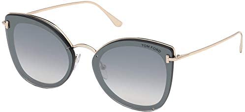 Tom Ford FT0657 01C Shiny Black Charlotte Cats Eyes Sunglasses, Black, Size 15.0