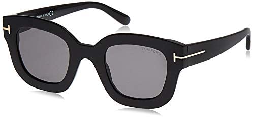 Tom Ford FT0659 01A Shiny Black Pia Square Sunglasses Lens Category 3 Size 48mm