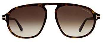 Tom Ford - FT0755 Dark Havana Aviator Men Sunglasses - 57mm