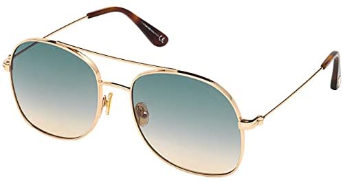Tom Ford FT0758-D 28P Brown/Gold Aviator Delilah Sunglasses for womens