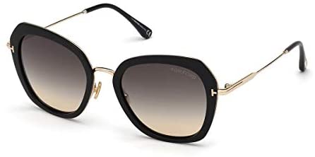 Tom Ford FT0792 01B Shiny Black Kenyan Round Sunglasses Lens Category 2 Size 54