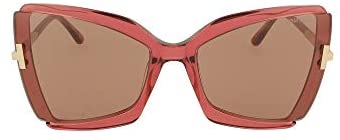 Tom Ford GIA FT 0766 TRANSPARENT RED/PINK LIGHT BROWN 63/19/135 women Sunglasses