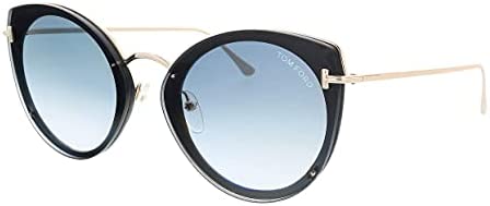 Tom Ford JESS FT 0683 01B Black & Gold Gradient Grey Sunglasses Size 63