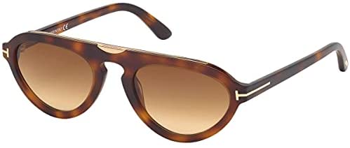 Tom Ford Milo-02 TF 737 53F Havana Plastic Pilot Sunglasses Brown Gradient Lens