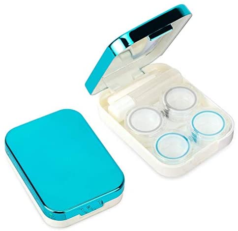 Two Packs Contact Lens Care Vision Care Nobleness Cute Contact Lens Cases Contact Lens Set Contact Lens kit Set Colored Contact Lenses for Women (Blue)