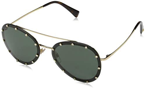 Valentino Women's VA2013 VA/2013 3002/71 Gold/Black Pilot Sunglasses 58mm