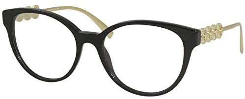 Versace 3278 GB1 Eyeglasses Women's Black/Gold Full Rim Optical Frame 53mm