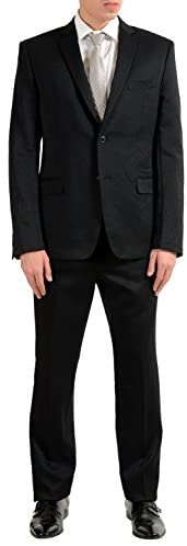 Versace Collection Men's Sparkling Black Two Button Suit US 40 IT 50