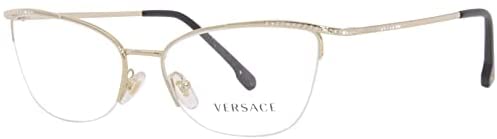 Versace Eyeglasses VE1261B VE/1261/B 1412 Rose Gold Half Rim Optical Frame 54mm