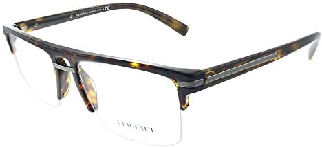 Versace Greca Aegis VE 3269 108 Dark Havana Plastic Square Eyeglasses 55mm
