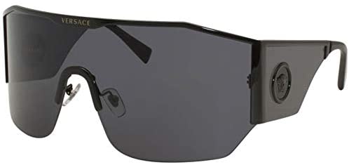 Versace Man Sunglasses, Black Lenses Metal Frame, 41mm