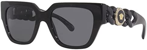 Versace Sunglasses Black Frame, Dark Grey Lenses, 53MM