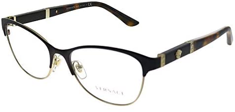 Versace VE 1233Q 1344 Brown Pale Gold Metal Cat-eye Eyeglasses 53mm
