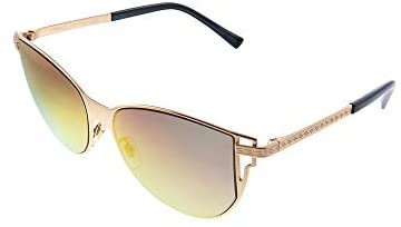 Versace VE 2211 1412I4 Rose Gold Plastic Cat-Eye Sunglasses Orange Mirror Lens