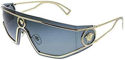 Versace VE 2226 100287 Gold Metal Shield Sunglasses Grey Lens