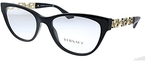 Versace VE 3292 GB1 Black Plastic Oval Eyeglasses 54mm