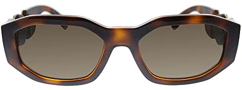 Versace VE 4361 521773 Havana Plastic Geometric Sunglasses Brown Lens