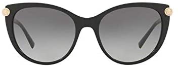 Versace VE 4364Q GB1/87 Black Plastic Cat-Eye Sunglasses Grey Lens
