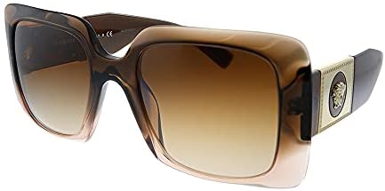 Versace VE 4405 533213 Brown Plastic Rectangle Sunglasses Brown Gradient Lens