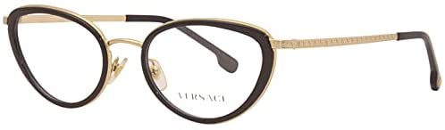 Versace VE1258 Eyeglass Frames 1438-52 - Black/Gold VE1258-1438-52