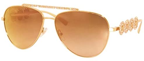 Versace VE2219 1412/K2 Sunglasses Women's Rose Gold/Brown Lenses Pilot 59mm