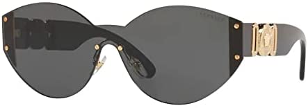 Versace Woman Sunglasses, Gold Lenses Metal Frame, 46mm