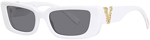 Versace Woman Sunglasses, White Lenses Acetate Frame, 52mm