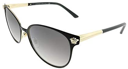 Versace Womens Sunglasses Black/Silver Metal - Non-Polarized - 57mm