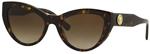 Versace Women's VE4381B VE/4381/B 108/13 Havana Fashion Cat Eye Sunglasses 53mm