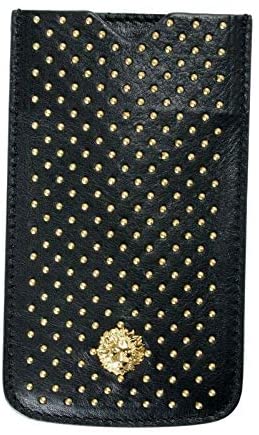 Versus Versace 100% Leather Black Embellished Unisex Key Holder