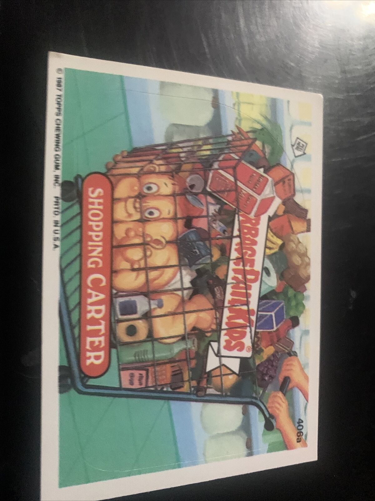 Garbage Pail Kids Sticker SHOPPING CARTER 406A Topps Trading Card 1987